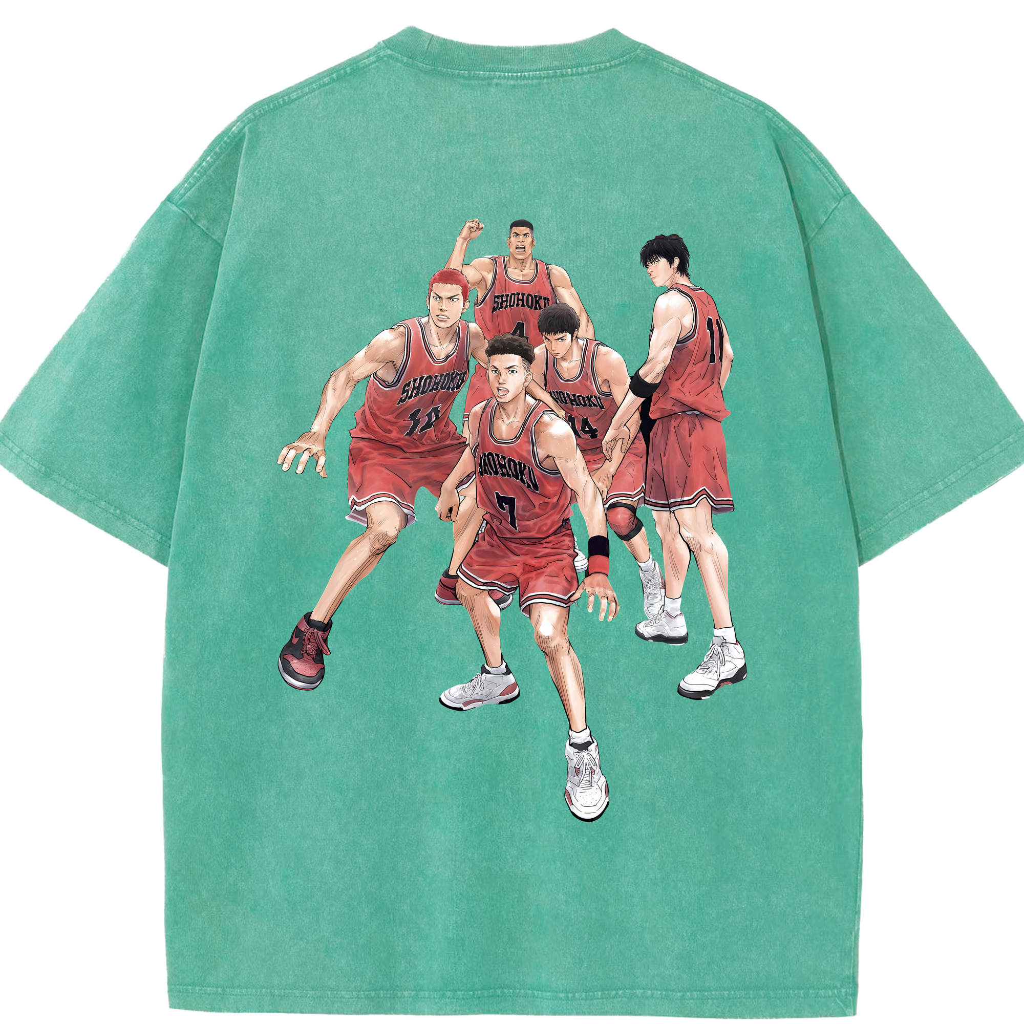 （画像用） SLAM DUNK／スラムダンク 綿100% ヴィンテージ風 半袖Tシャツ（背面プリント）
